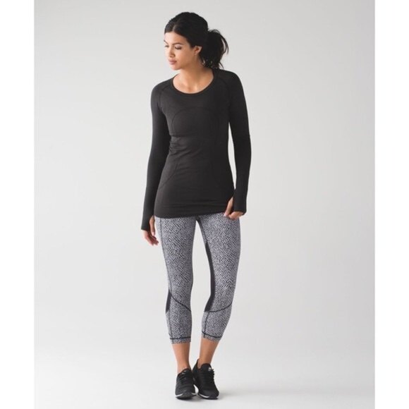 Lululemon Athletica Pace Rival Crop Leggings Scatter Star Womens Size 4 - Picture 2 of 16